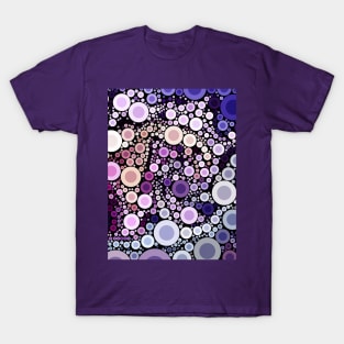 1980s preppy funky retro geometric pattern lilac purple circle T-Shirt